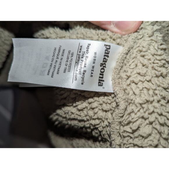 Patagonia Pullover 1/4 Zip Women's Large Beige Sherpa Fleece Los Gatos - Picture 6 of 14